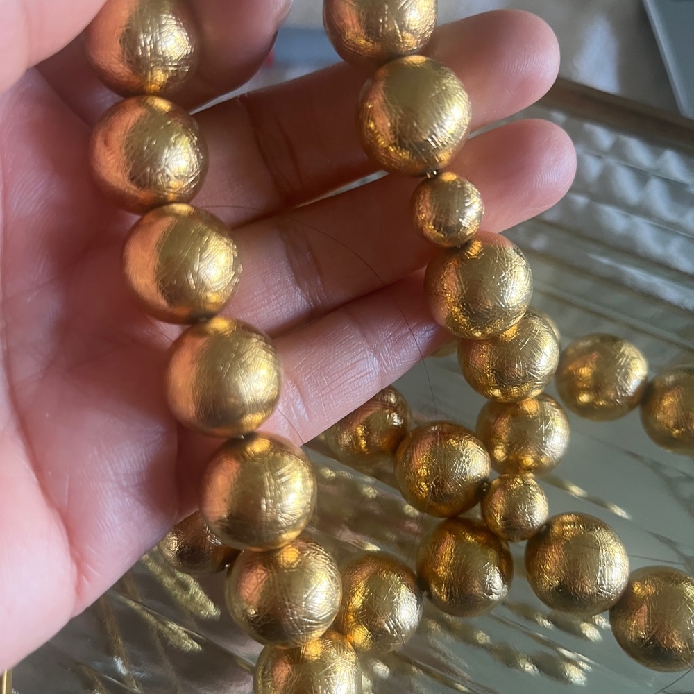 Gold Bead Statement Necklace